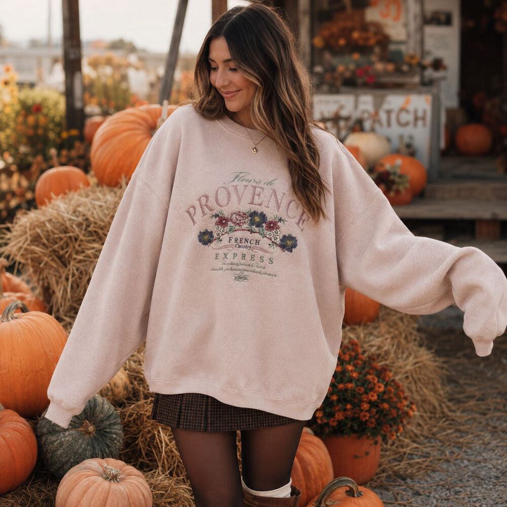 Vintage Y2K Coquette Bohemian Feminine Embroidered Oversized Express Sweater